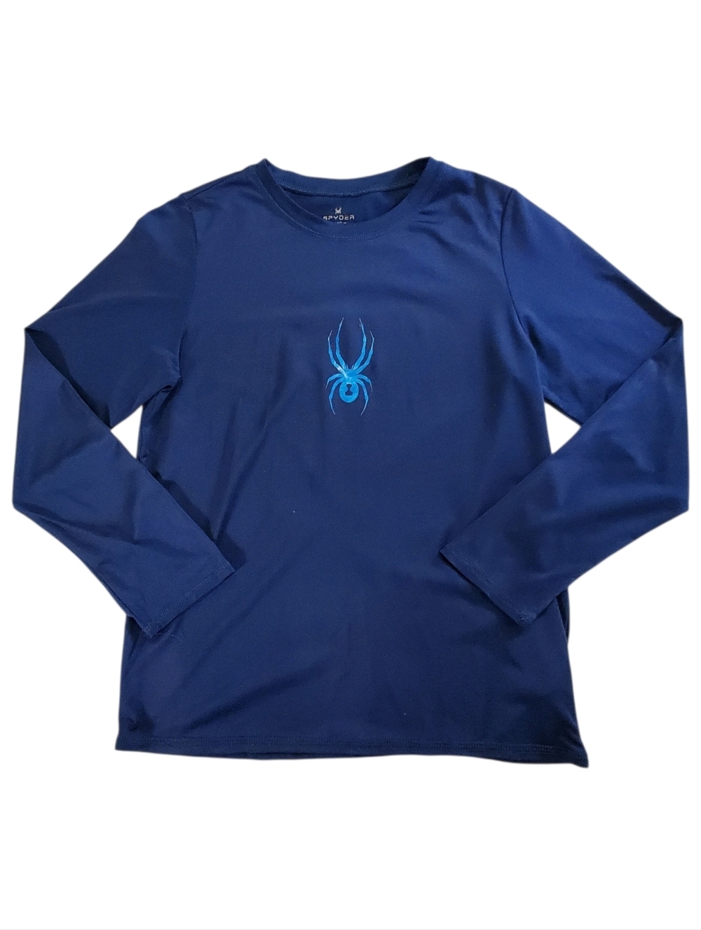 K1049 * Spyder Boys Performance Rash Guard Shirt Blue Long Sleeve Size M